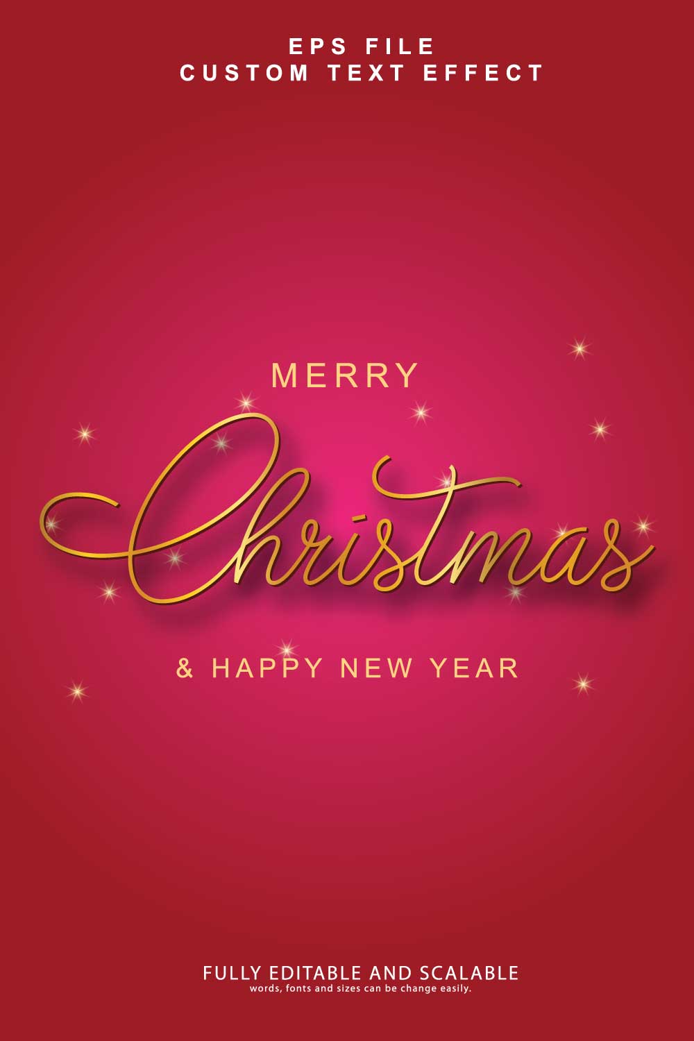 Christmas 3d editable premium text effect pinterest preview image.