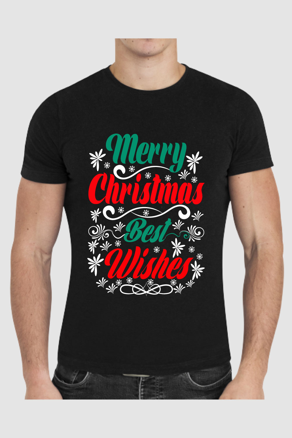 Merry Christmas T-Shirt Design pinterest preview image.