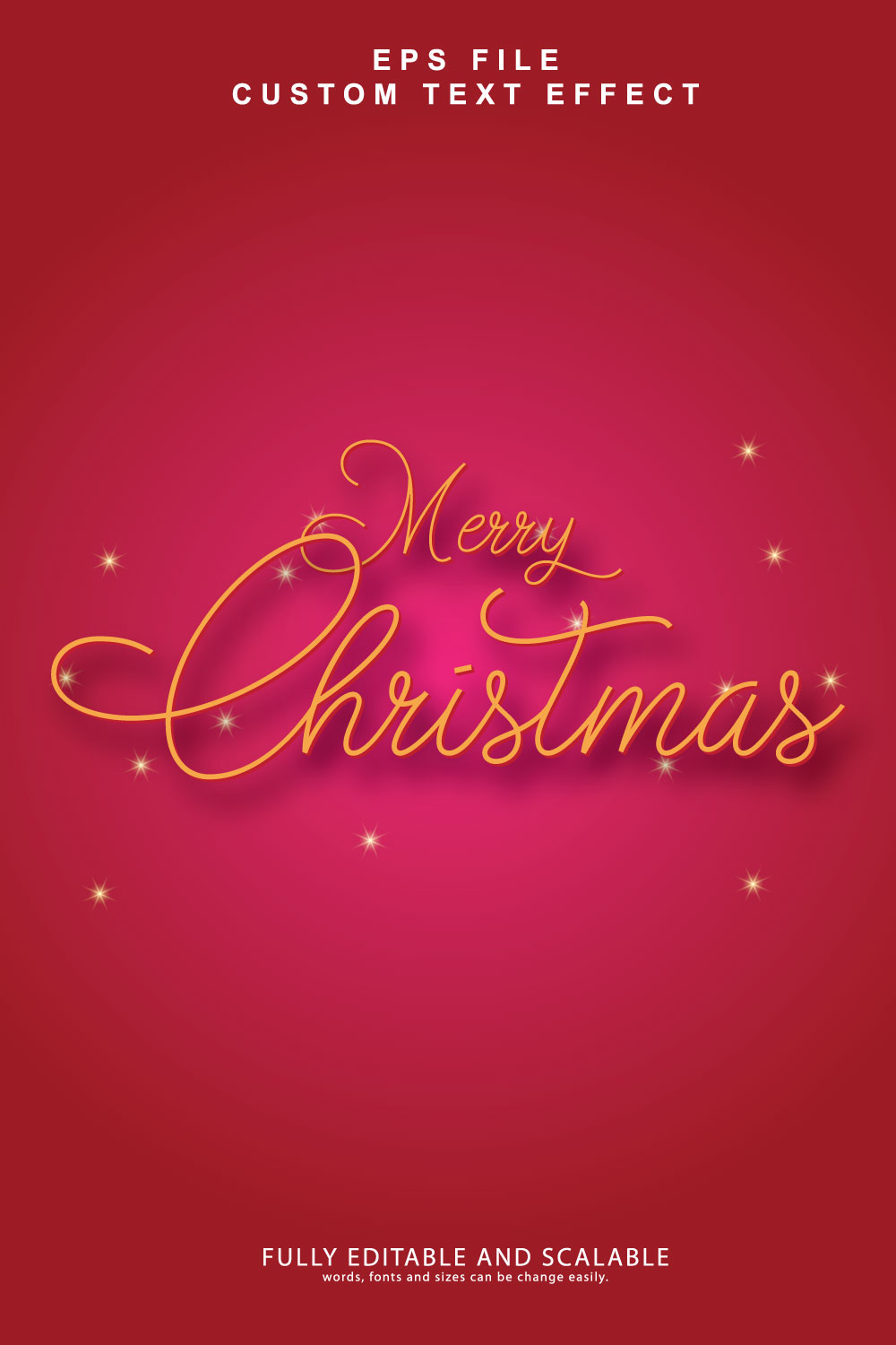 Christmas 3d editable premium text effect pinterest preview image.