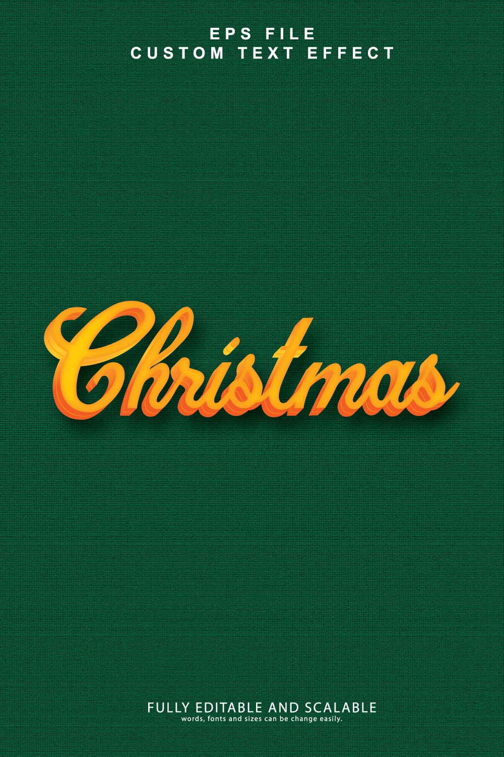 Christmas 3d editable premium text effect pinterest preview image.