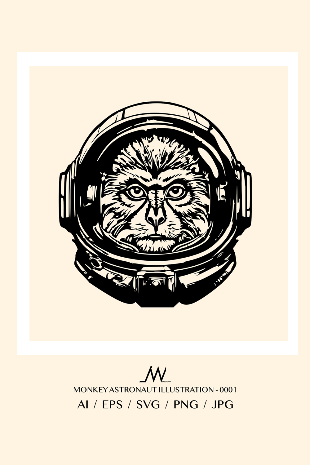 pinterest monkey astronaut illustration 0001 by jw 463