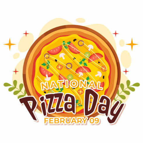 14 National Pizza Day Vector Illustration cover image.
