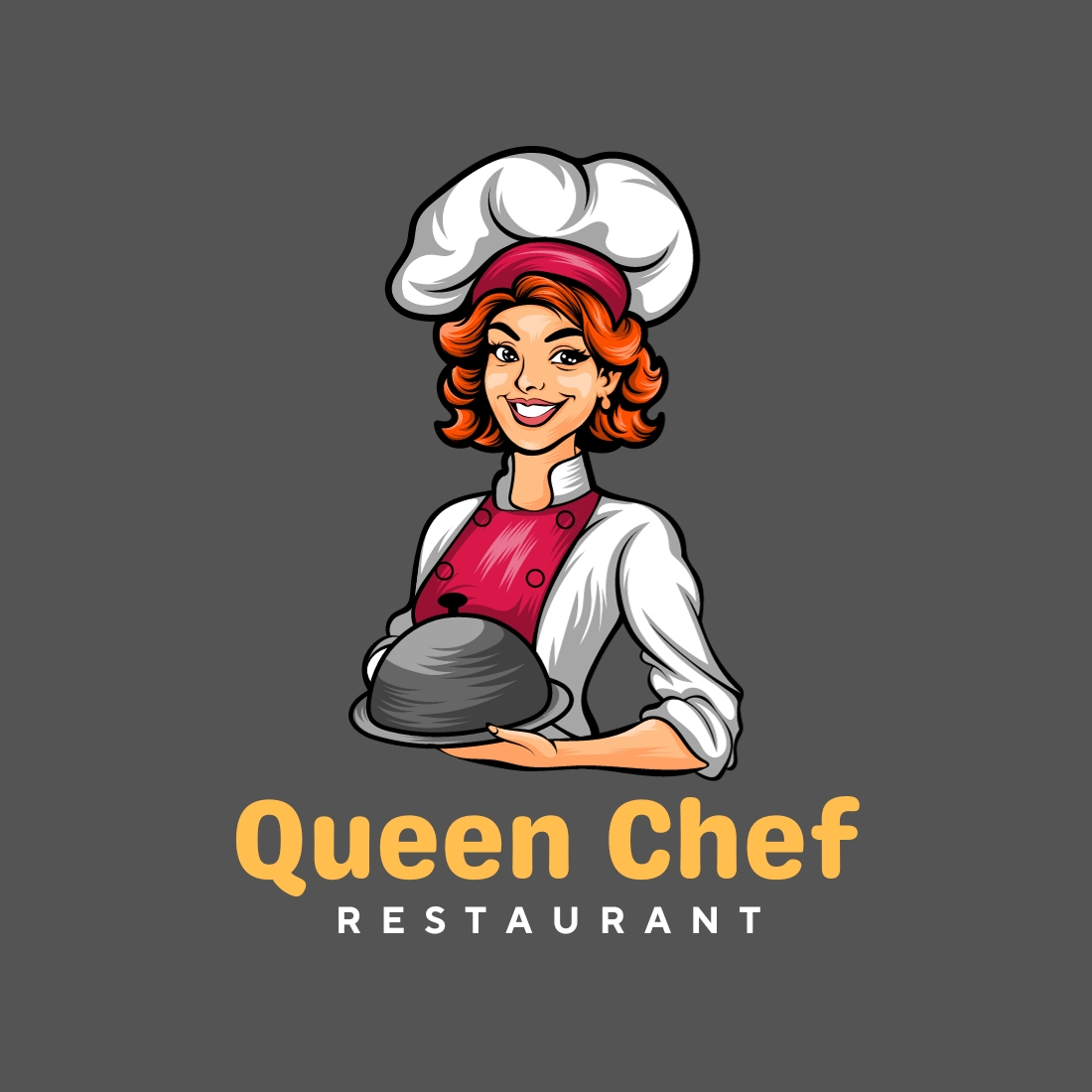 Playful Restaurant Food Chef Logo Template preview image.