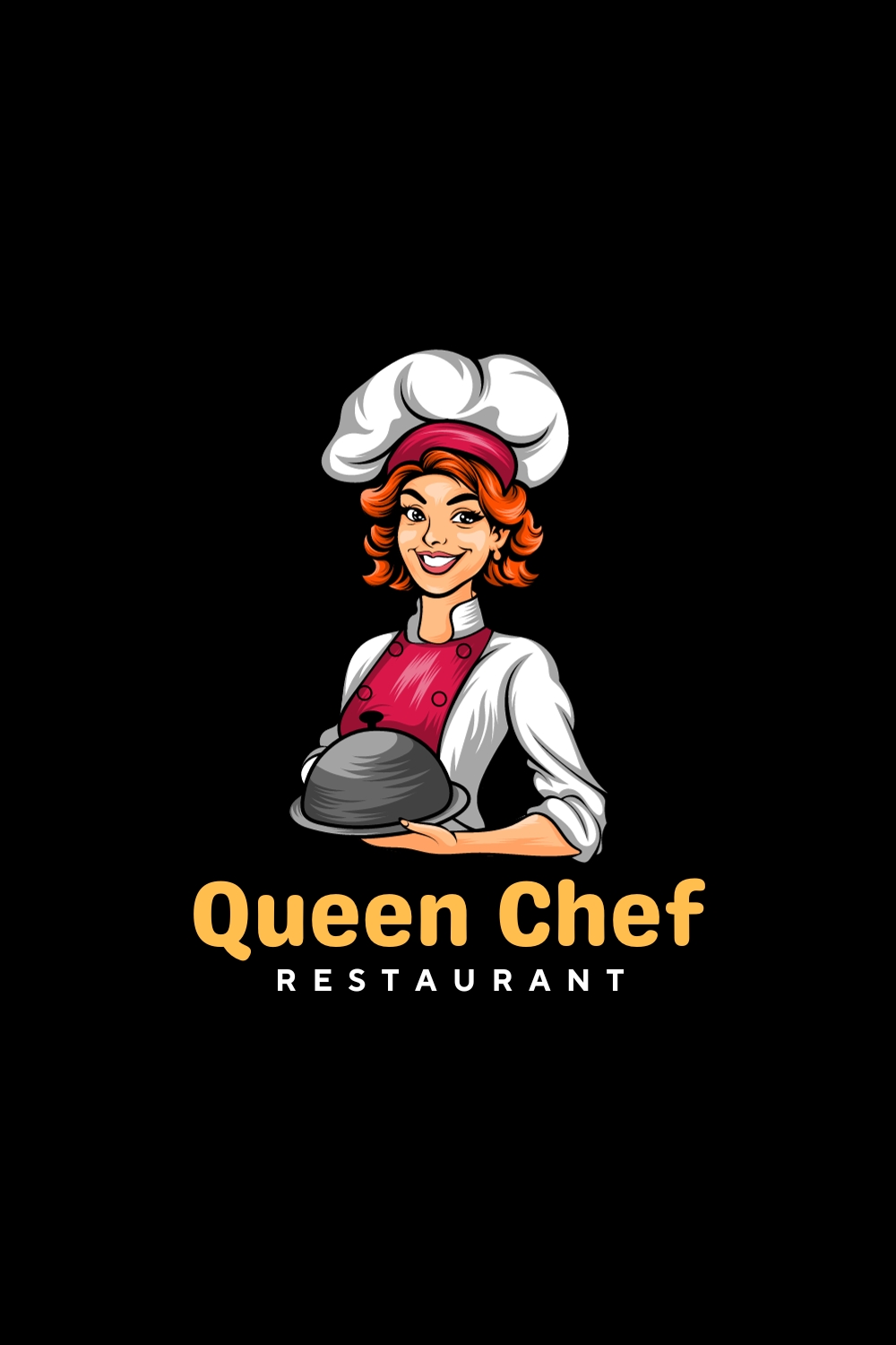 Playful Restaurant Food Chef Logo Template pinterest preview image.