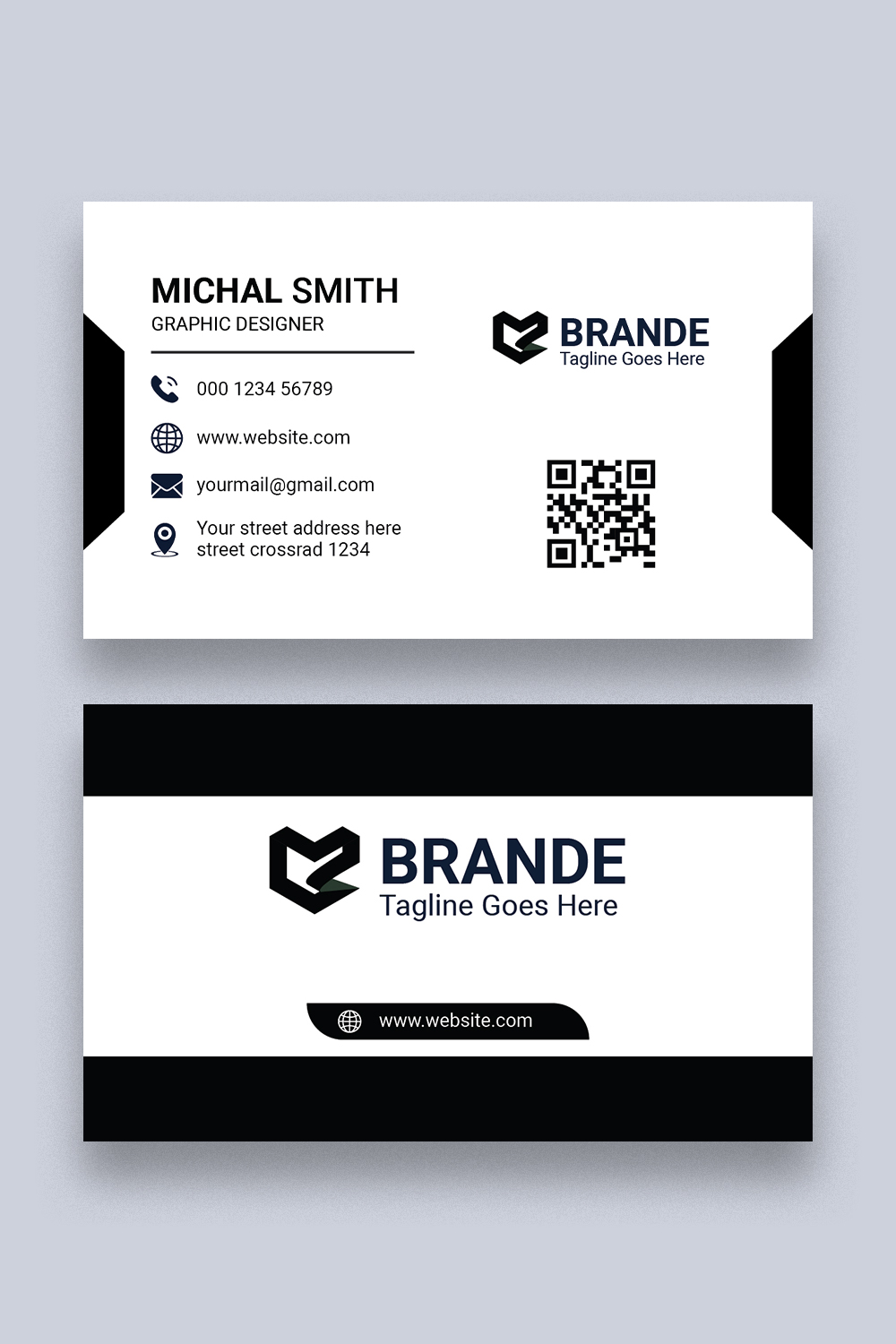 Business card Design Template pinterest preview image.