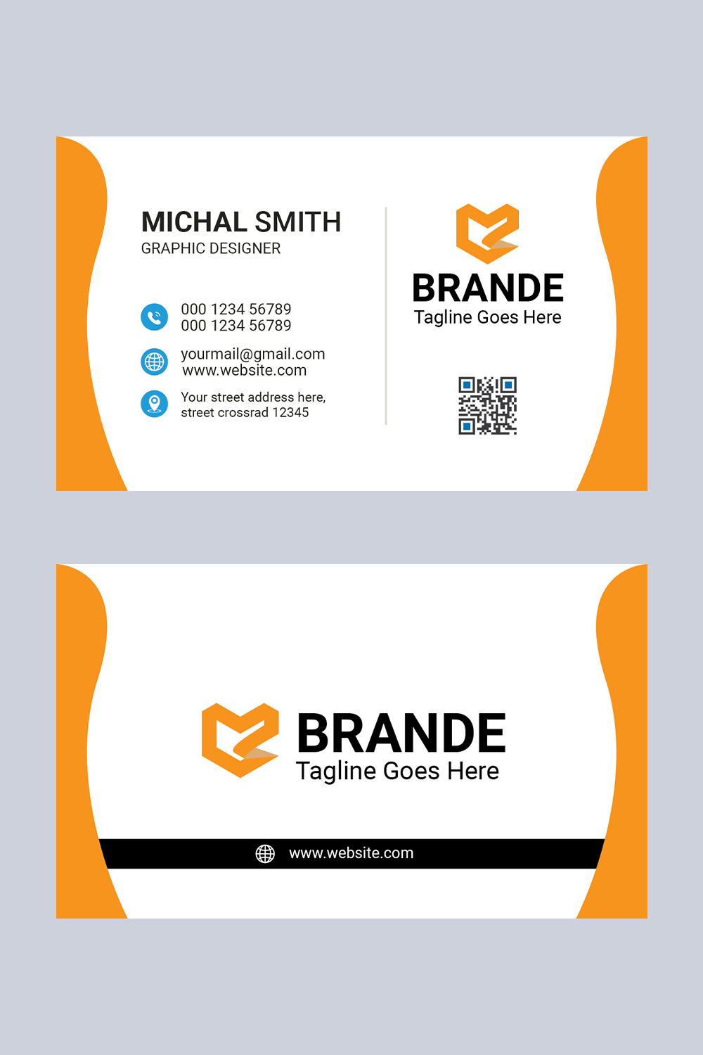 Business card Design Template pinterest preview image.