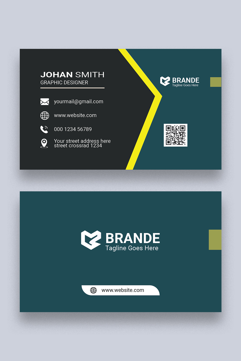 Business card Design Template pinterest preview image.