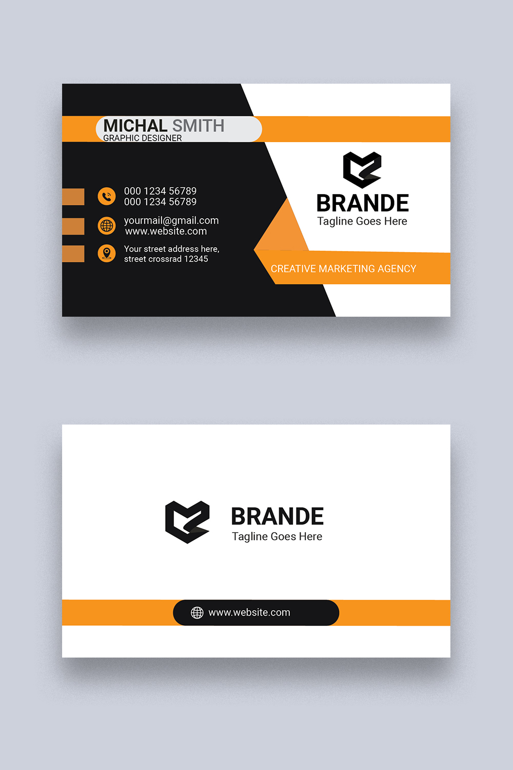 Business card Design Template pinterest preview image.