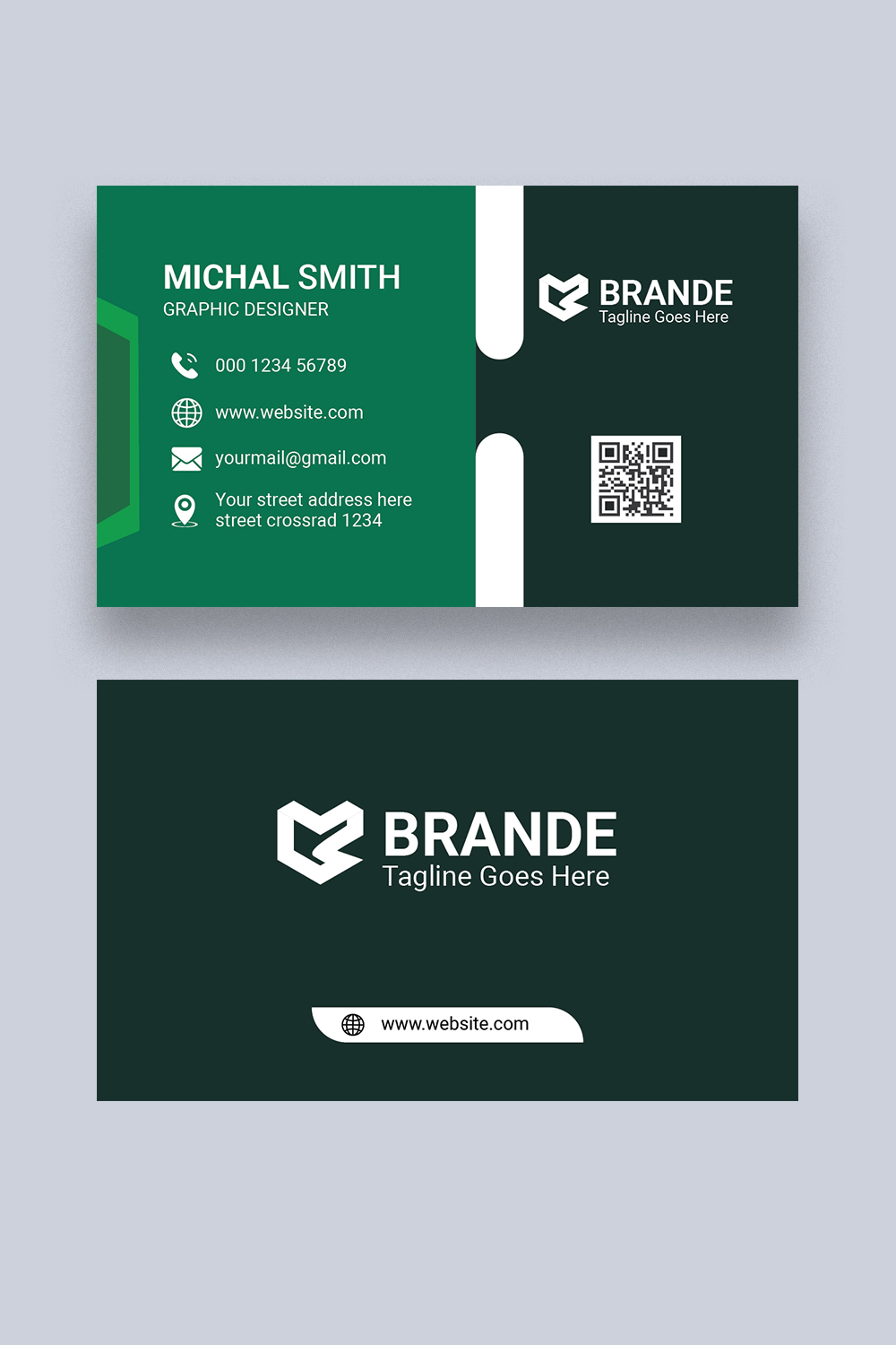 Business card Design Template pinterest preview image.