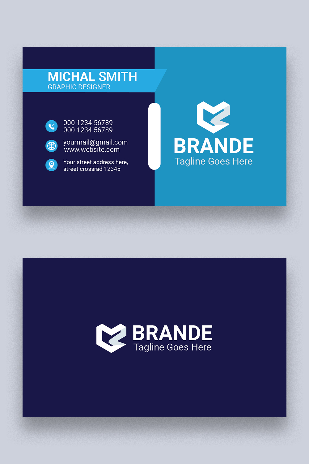 Business card Design Template pinterest preview image.