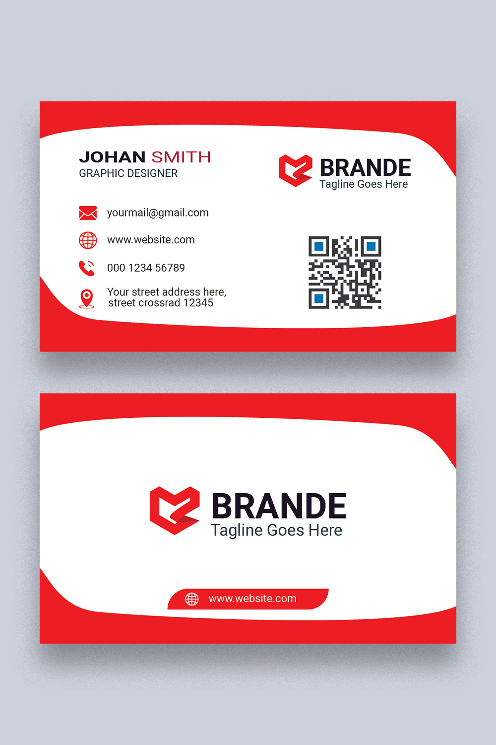 Business card Design Template pinterest preview image.