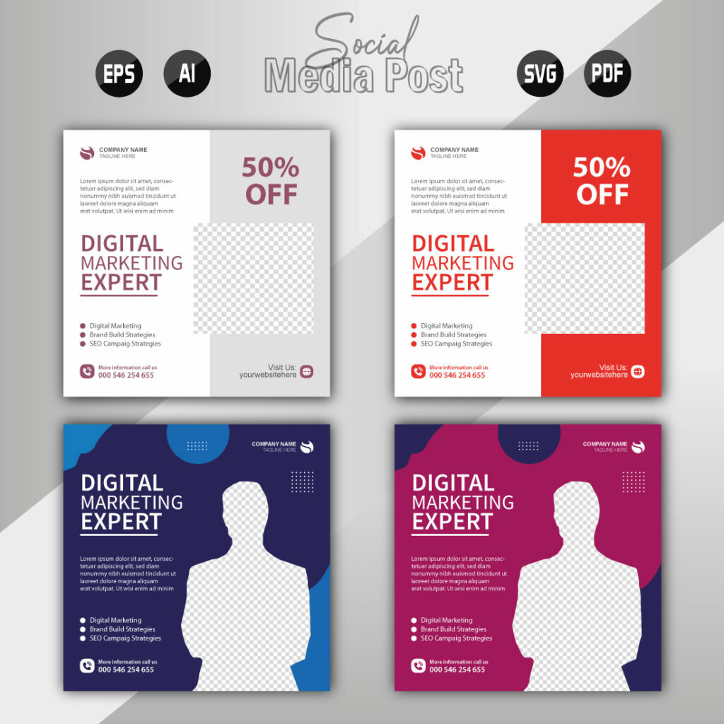 digital marketing agency and corporate social media post template ...