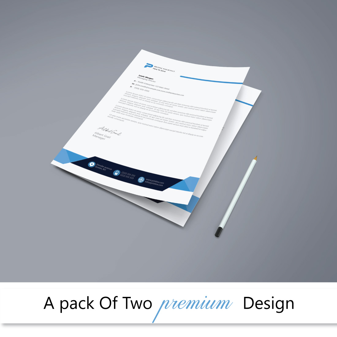 modern letterhead design template for your project preview image.