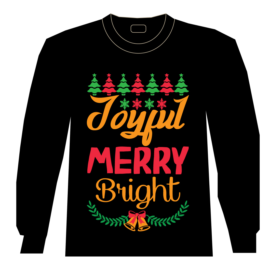 Christmas "Joyful Merry Bright" T-Shirt Design cover image.