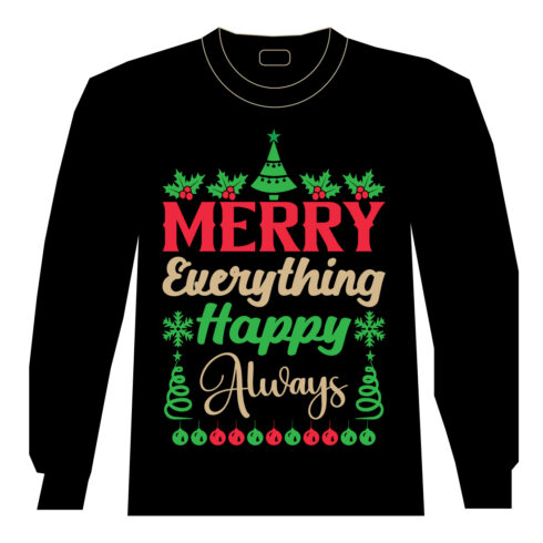 Christmas "Merry Everything Happy Always" T-Shirt Design cover image.