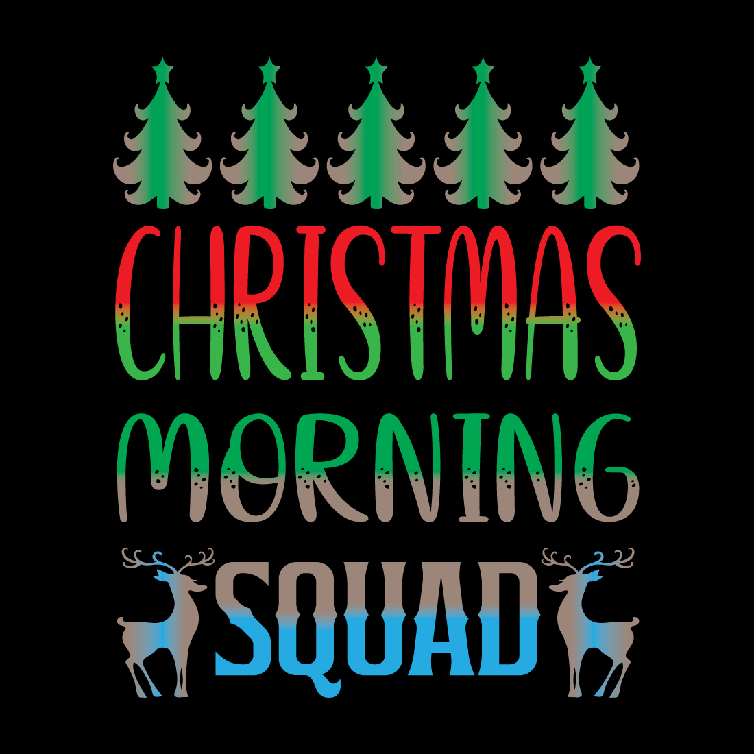 Christmas "Christmas Morning Squad" T-Shirt Design preview image.