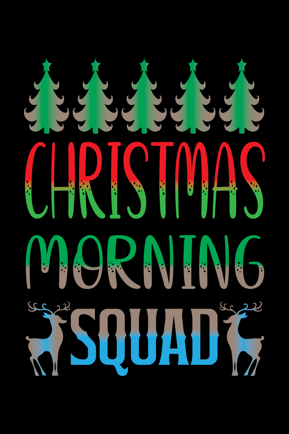 Christmas "Christmas Morning Squad" T-Shirt Design pinterest preview image.