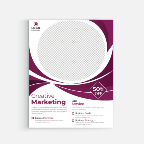 magenta color circle Abstract flyers, magazine for branding cover image.