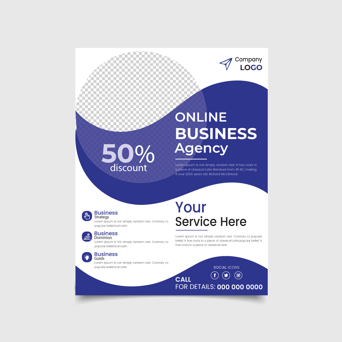 Professional business flyer template for company profile cover image.