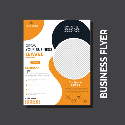 Orange Brochure, AnnualReport, Magazine, Poster, Corporate Presentation, Portfolio bright concept circle round shape cover image.