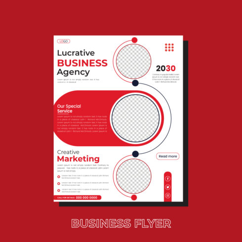 Red cycle style poster magazine, brochure vector design, Leaflet advertising abstract background cover image.