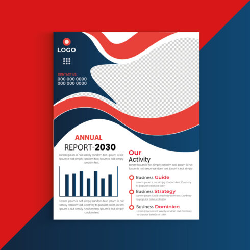 Red and Blue Geometric background Poster Brochure Flyer design Layout vector template in A4 size cover image.