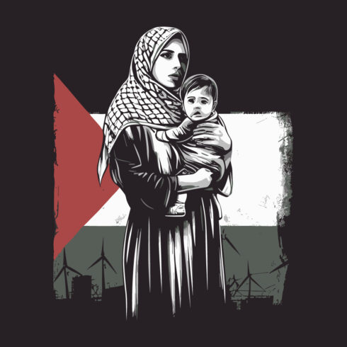 This is the Professional t-shirt depicting the suffering and struggle of Palestine with letter or flag cover image.