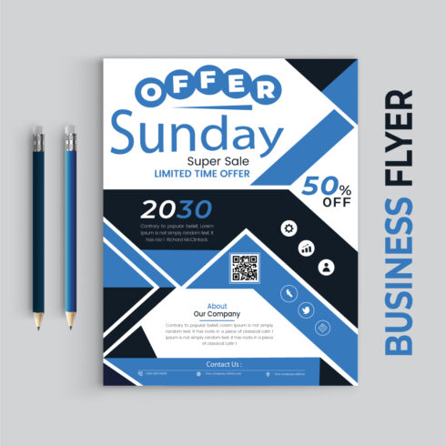 Modern Real Estate Business Flyer Design Template, A4 Size hape Layout cover image.