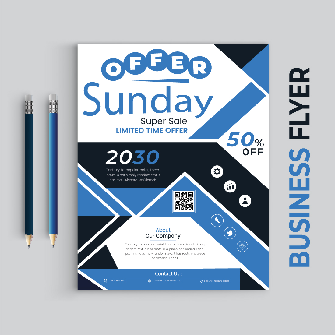 Modern Real Estate Business Flyer Design Template, A4 Size hape Layout cover image.