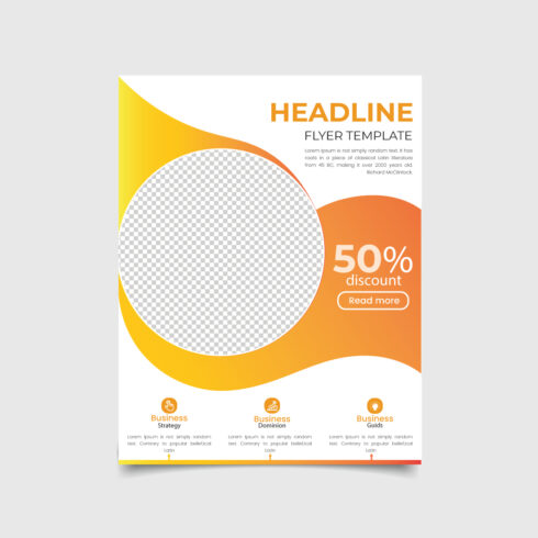 Orange corporate horizontal business flyer, poster or banner template cover image.