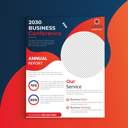 Red and blue Corporate business flyer profassional simple colorful flyer design template for print cover image.