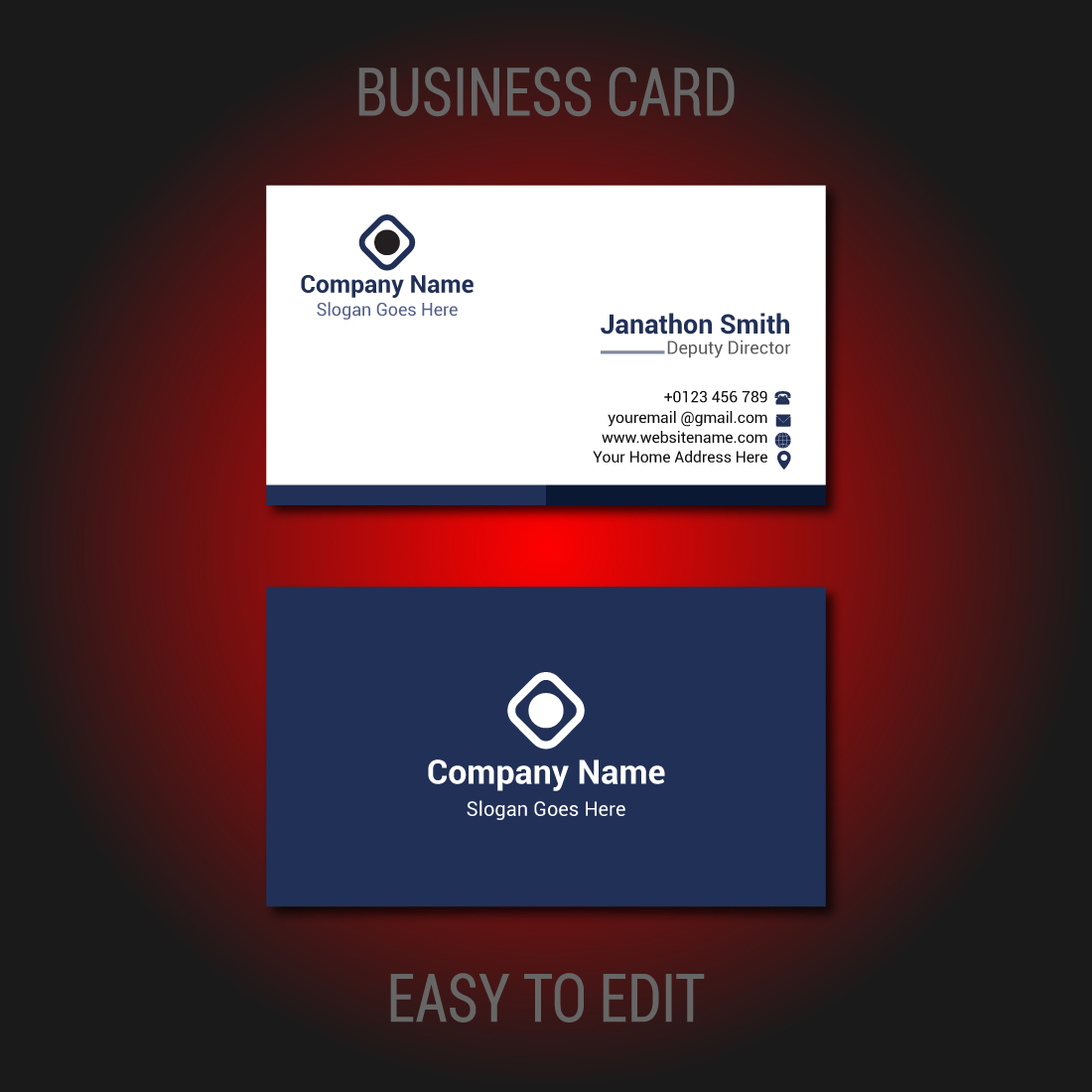 Simple And Elegant Business Card Template preview image.