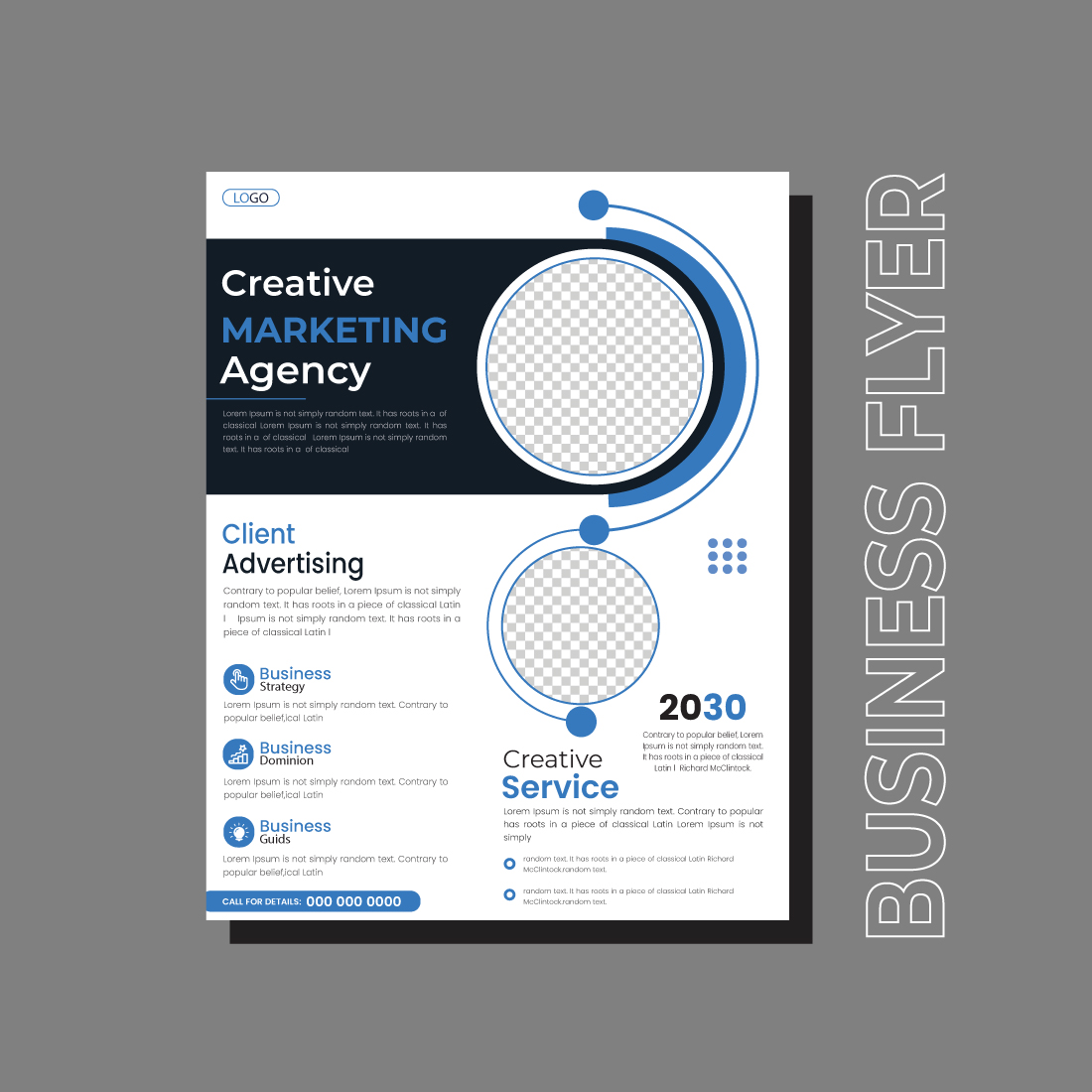 Corporate business annual report, catalog, magazine, flyer mockup Creative modern bright concept circle round shape preview image.