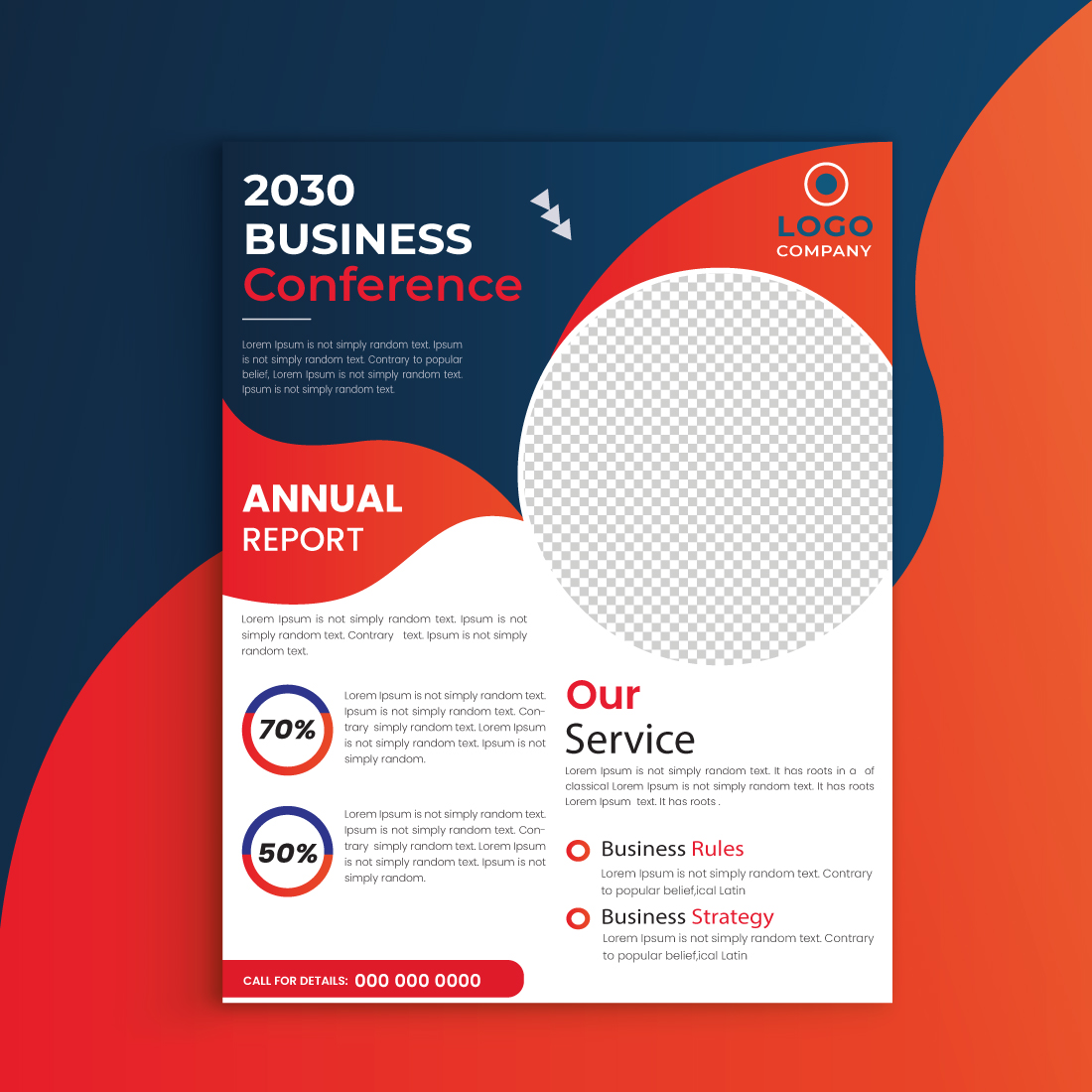Red and blue Corporate business flyer profassional simple colorful flyer design template for print preview image.