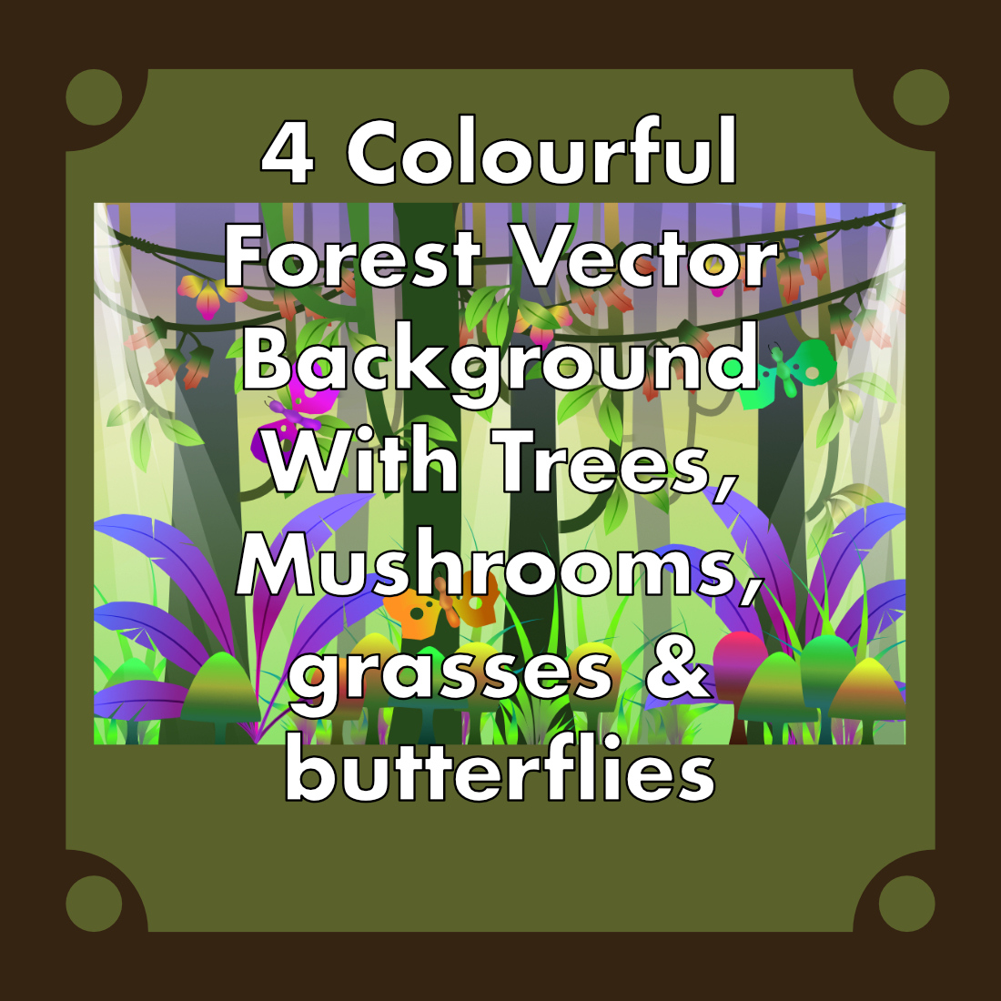 4 colourful forest vector background images preview image.