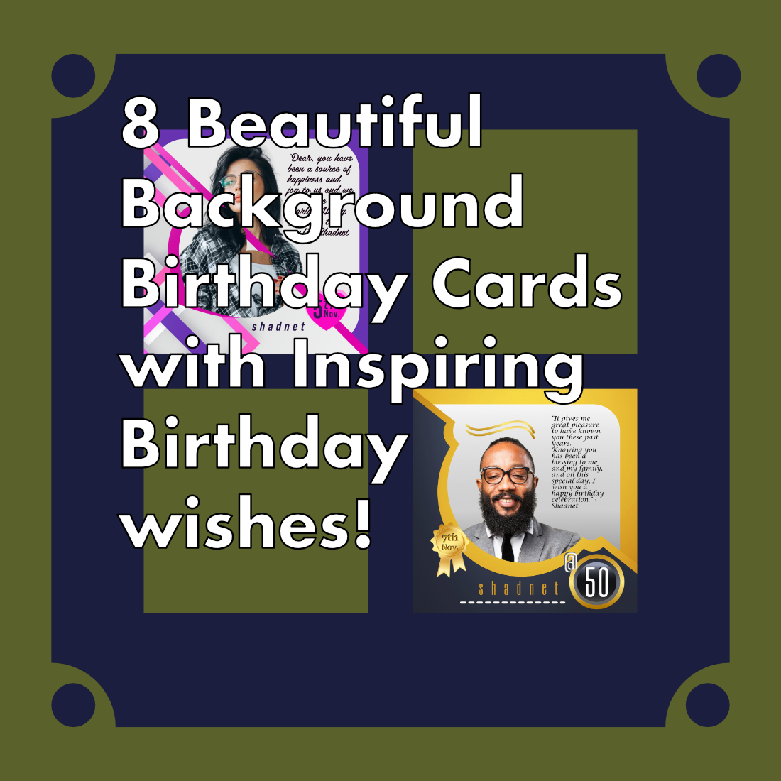 8 Beautiful Background Birthday Cards with Inspiring Birthday Wishes preview image.