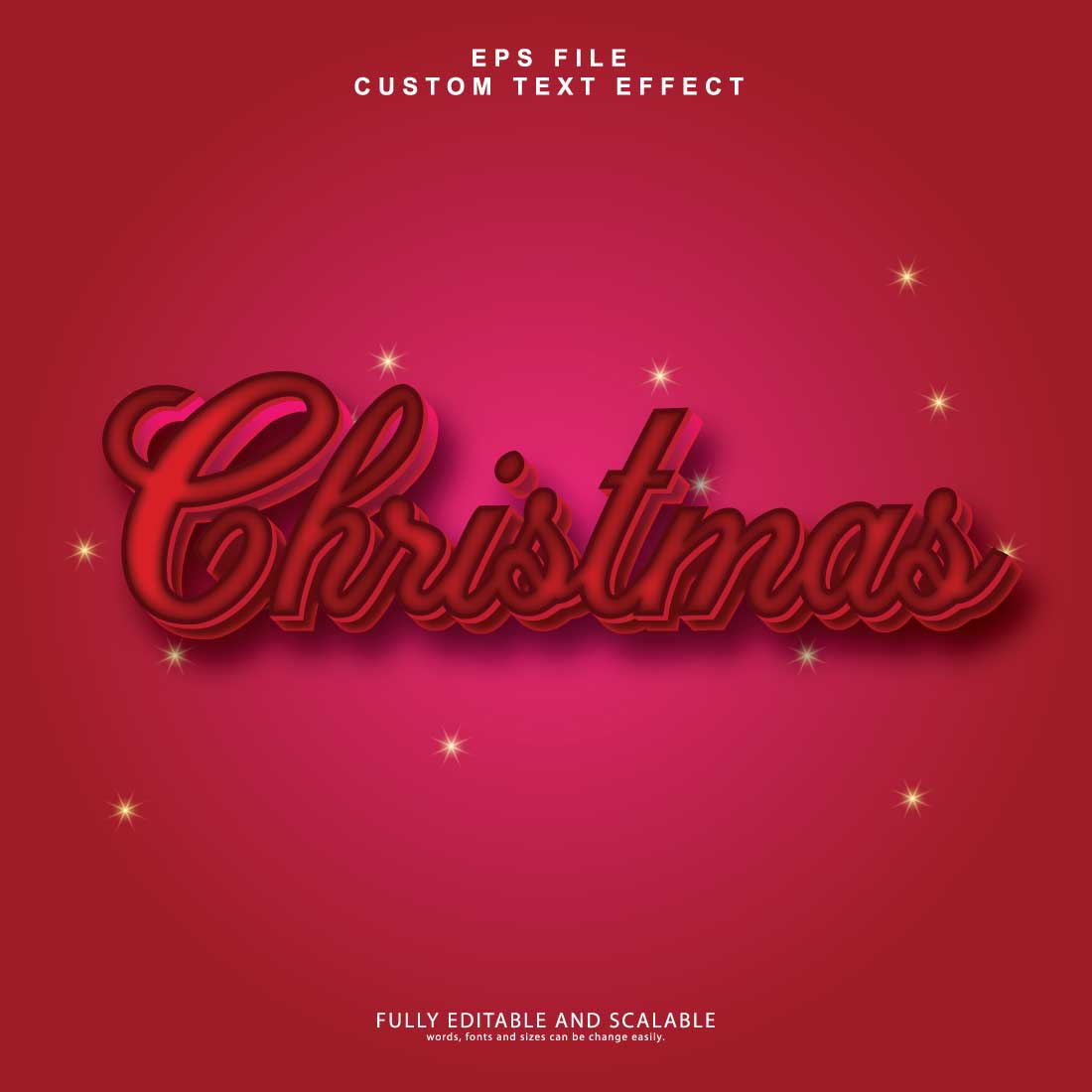 Christmas 3d editable premium text effect preview image.