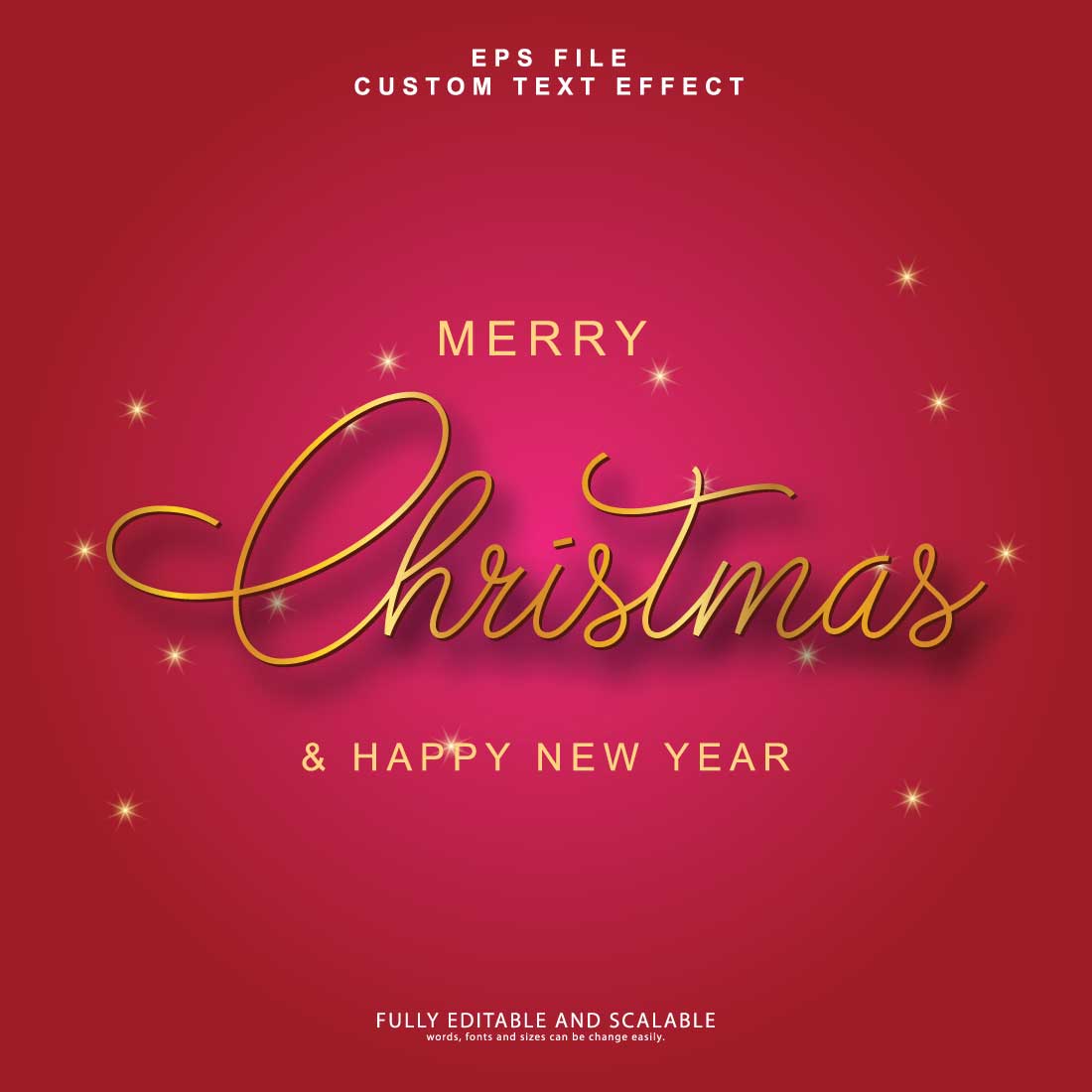 Christmas 3d editable premium text effect preview image.