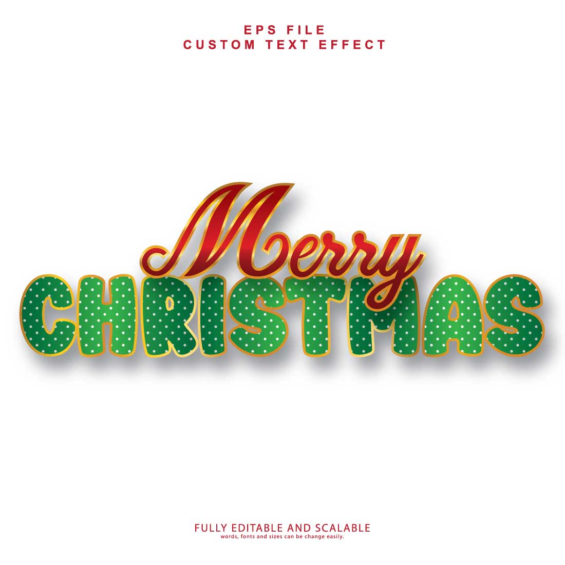 Christmas 3d editable premium text effect preview image.