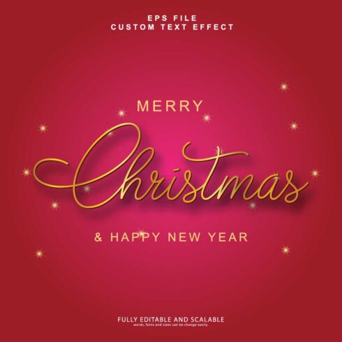 Christmas 3d editable premium text effect cover image.