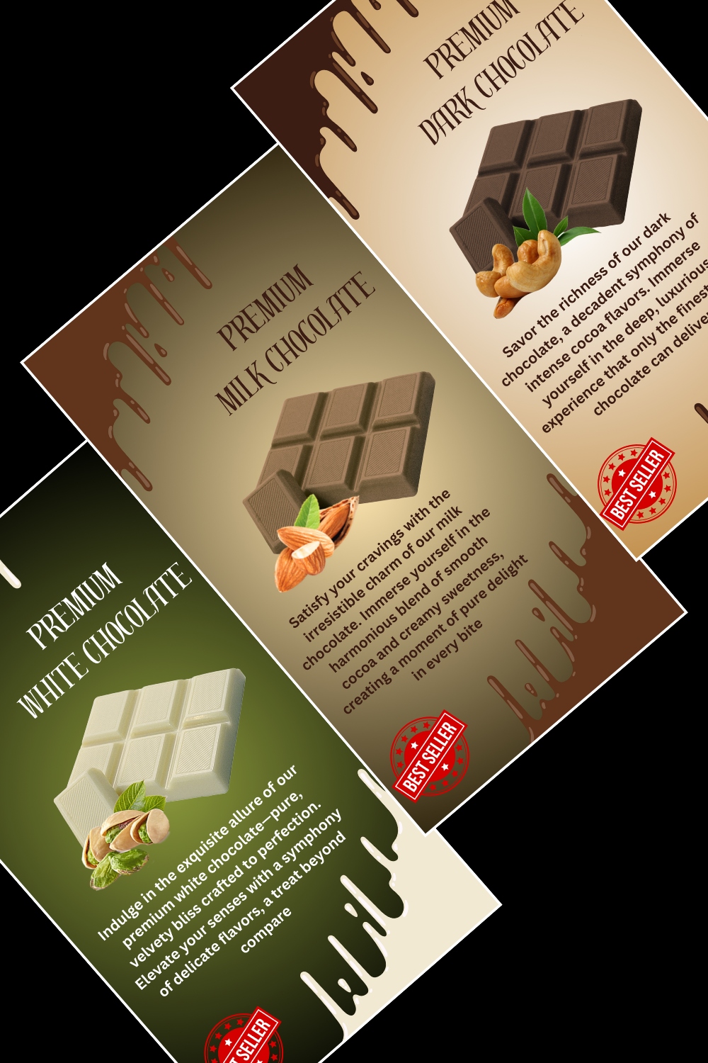 Choco Crafts: Tempting Ad Templates for Irresistible Chocolate Marketing Brilliance! pinterest preview image.