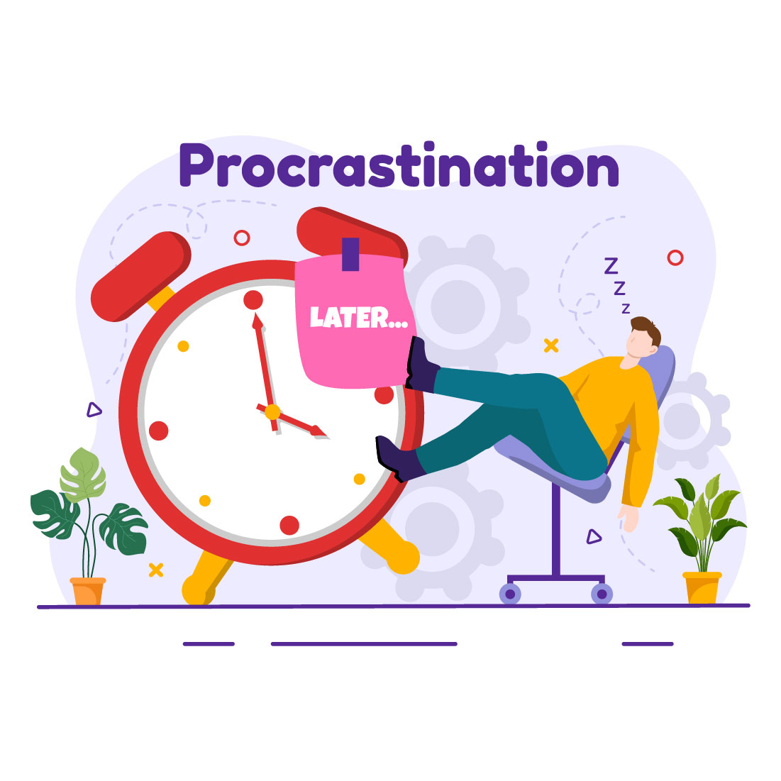 12 Procrastination Vector Illustration cover image.