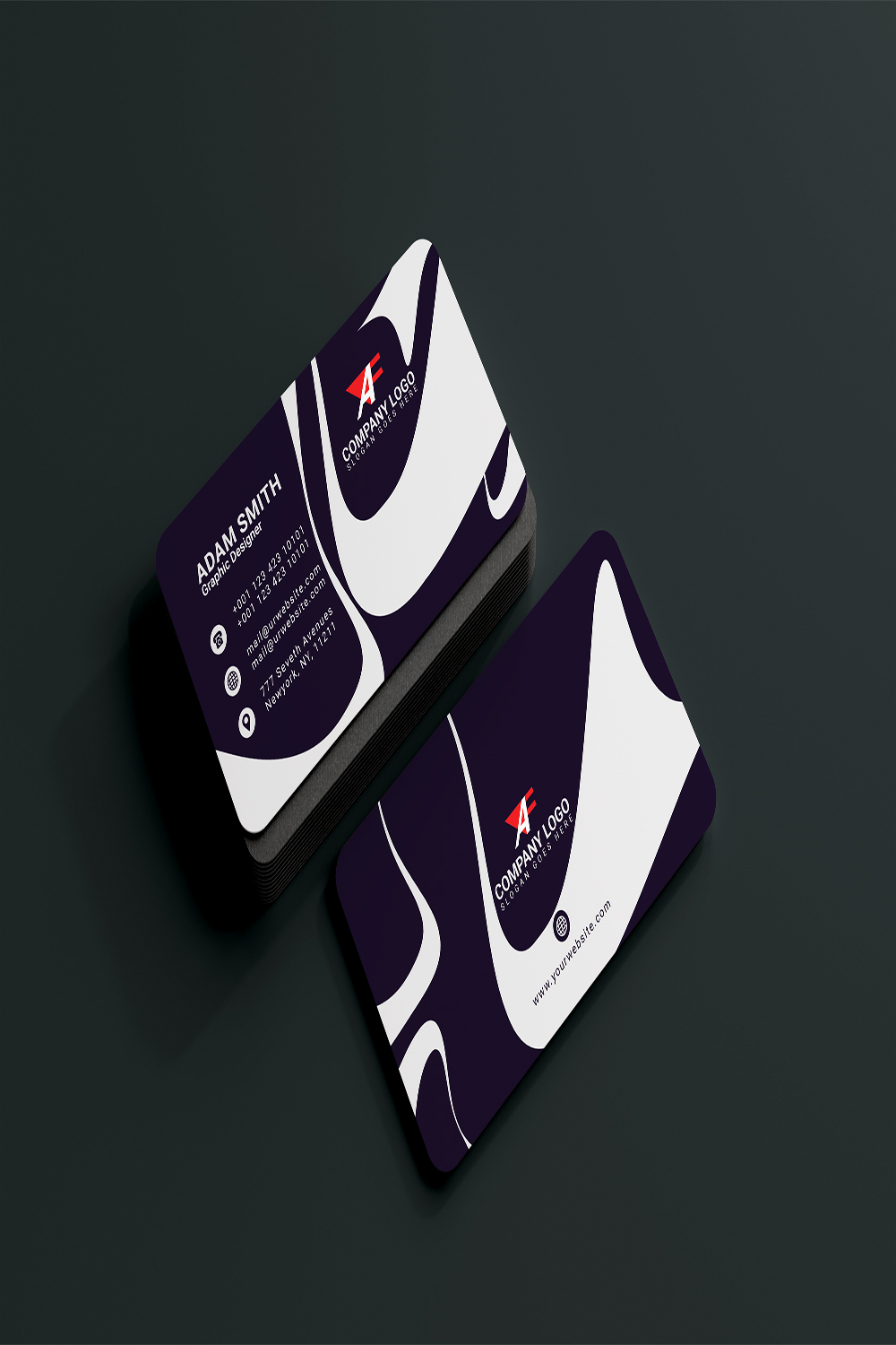 Professional Business Card 6 Color Variation All In One 2024 pinterest preview image.