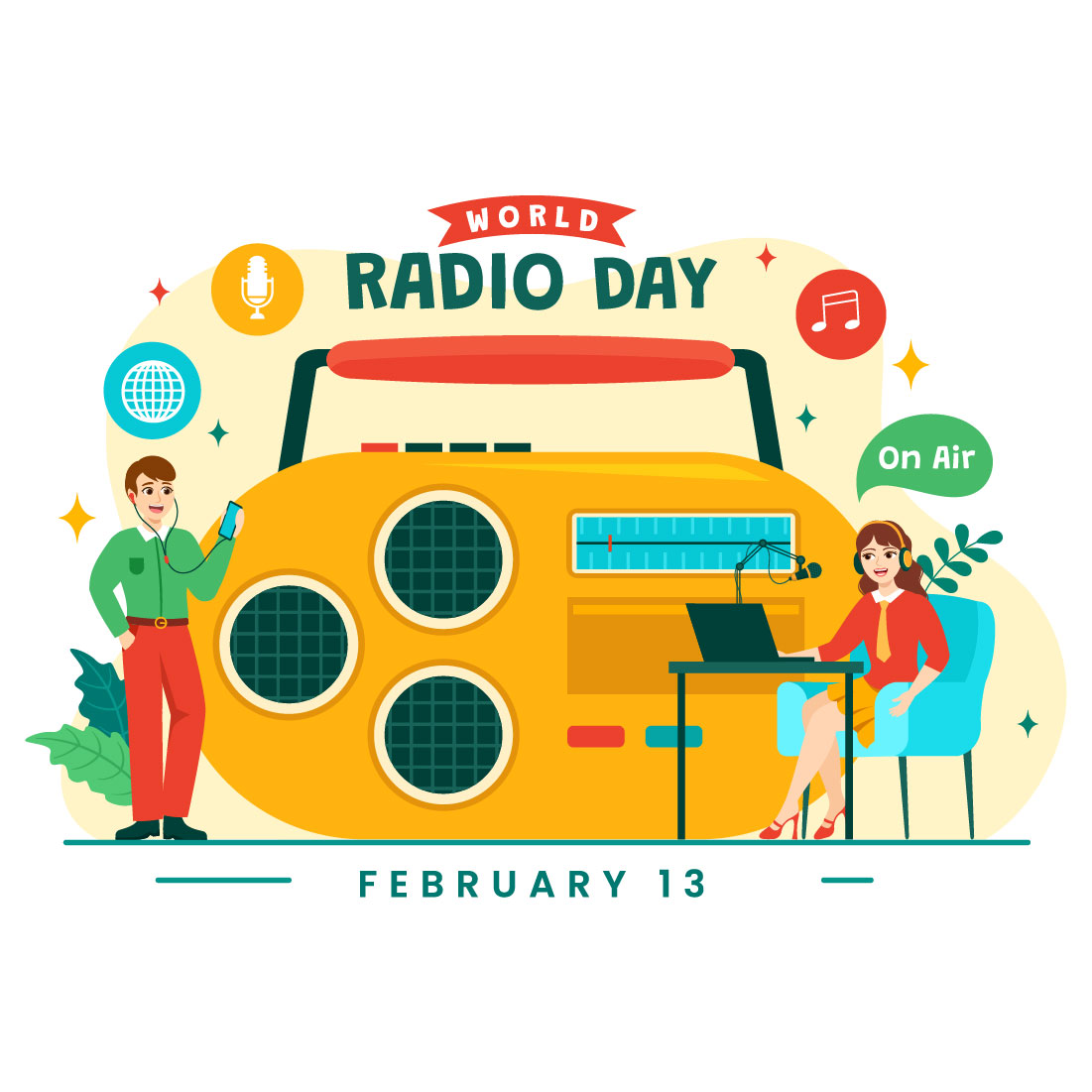 13 World Radio Day Illustration cover image.