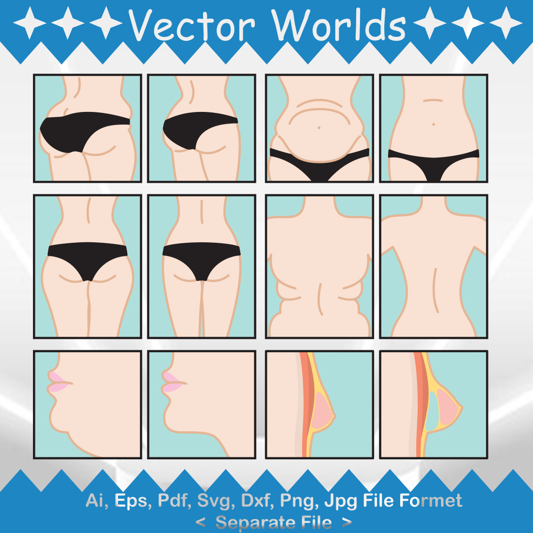 Man Body Changes SVG Vector Design preview image.