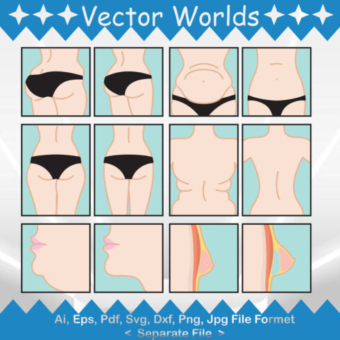 Man Body Changes SVG Vector Design cover image.