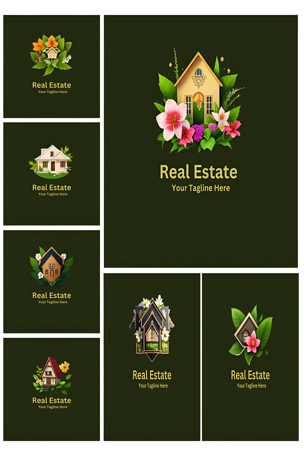 Real Estate - Luxury Logo Design Template pinterest preview image.