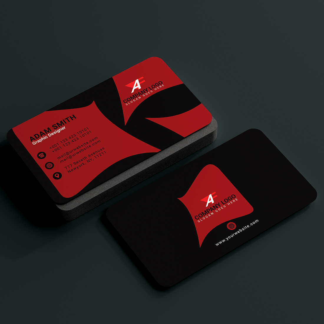 Best Modern Business Card 4 Color Variation In One Pack 2024 preview image.