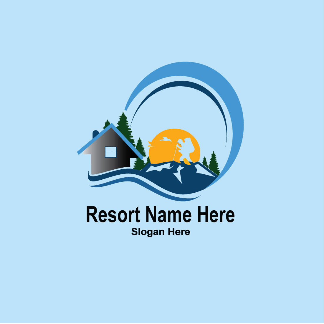 Resort Custom Logo Design preview image.