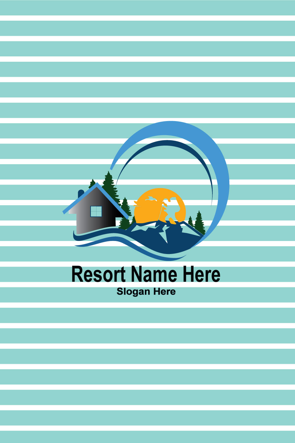 Resort Custom Logo Design pinterest preview image.